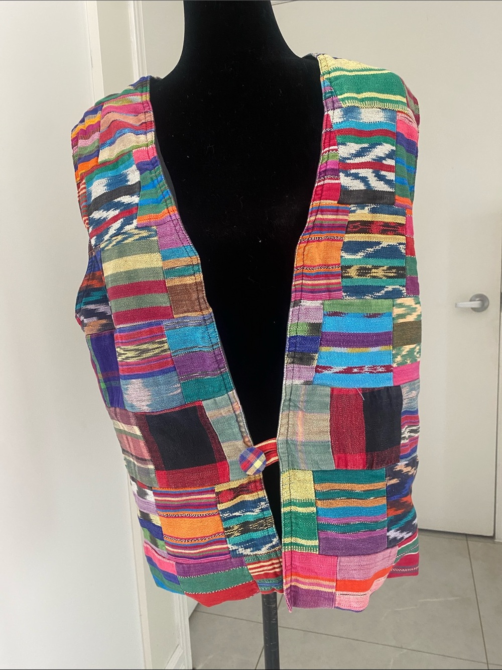 BOHO Colorful Patchwork Hippie/Ethnic Vest UNISEX Size Large